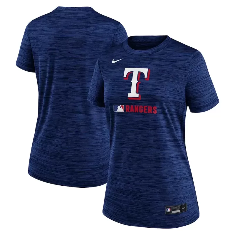 Women's Texas Rangers Nike Royal Authentic Collection Velocity Performance T-Shirt