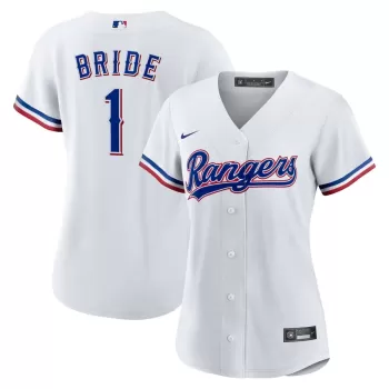 Women's Texas Rangers Nike White #1 Bride Home Replica Jersey Women's Texas Rangers Nike White #1 Bride Home Replica Jersey