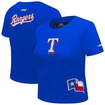 Women's Texas Rangers Pro Standard Royal Game Day Classics Baby Doll Cropped T-Shirt Women's Texas Rangers Pro Standard Royal Game Day Classics Baby Doll Cropped T-Shirt