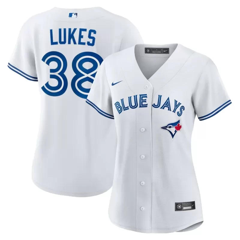 Women's Toronto Blue Jays Nathan Lukes Nike White Home Replica Jersey Women's Toronto Blue Jays Nathan Lukes Nike White Home Replica Jersey