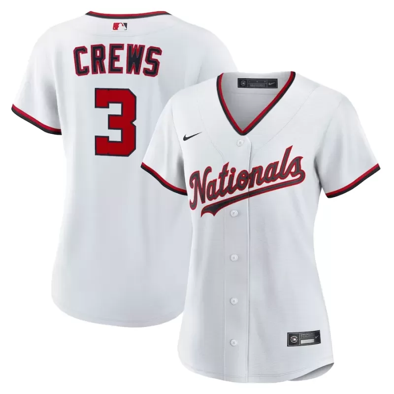 Women's Washington Nationals Dylan Crews Nike White Home Replica Jersey Women's Washington Nationals Dylan Crews Nike White Home Replica Jersey
