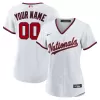Women's Washington Nationals Nike White Home Custom Replica 2.0 Jersey