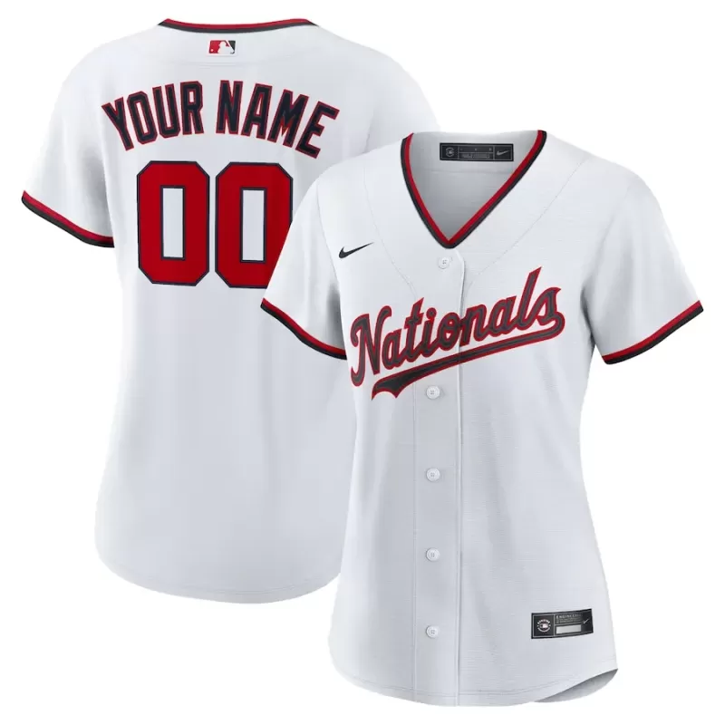 Women's Washington Nationals Nike White Home Custom Replica 2.0 Jersey Women's Washington Nationals Nike White Home Custom Replica 2.0 Jersey