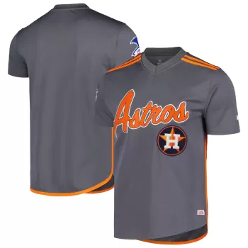 Men's Houston Astros Stitches Charcoal Team V-Neck Jersey Men's Houston Astros Stitches Charcoal Team V-Neck Jersey