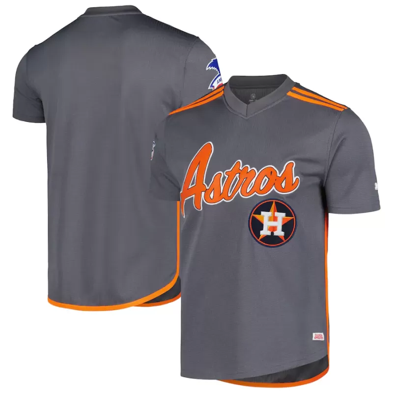 Men's Houston Astros Stitches Charcoal Team V-Neck Jersey Men's Houston Astros Stitches Charcoal Team V-Neck Jersey