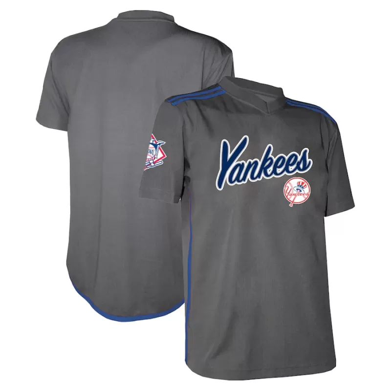 Men's New York Yankees Stitches Charcoal Team V-Neck Jersey Men's New York Yankees Stitches Charcoal Team V-Neck Jersey