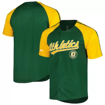 Men's Oakland Athletics Stitches Green Team Raglan Jersey Men's Oakland Athletics Stitches Green Team Raglan Jersey