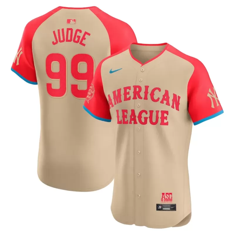 Men's American League Aaron Judge Nike Cream 2024 MLB All-Star Game Elite Player Jersey Men's American League Aaron Judge Nike Cream 2024 MLB All-Star Game Elite Player Jersey