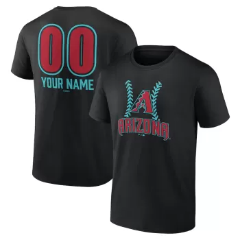 Men's Arizona Diamondbacks Black Personalized Name & Number Fastball T-Shirt