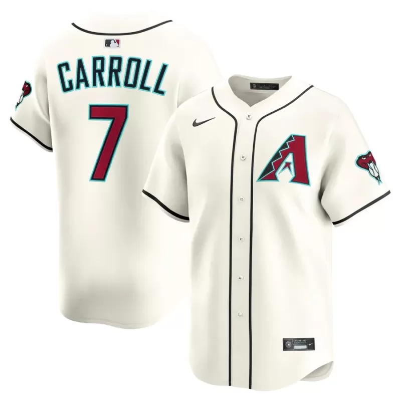 Men's Arizona Diamondbacks Corbin Carroll Nike Cream Home Limited Player Jersey Men's Arizona Diamondbacks Corbin Carroll Nike Cream Home Limited Player Jersey