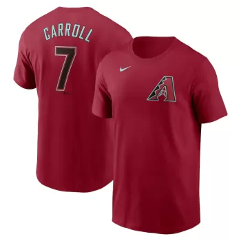 Men's Arizona Diamondbacks Corbin Carroll Nike Red Fuse Name & Number T-Shirt