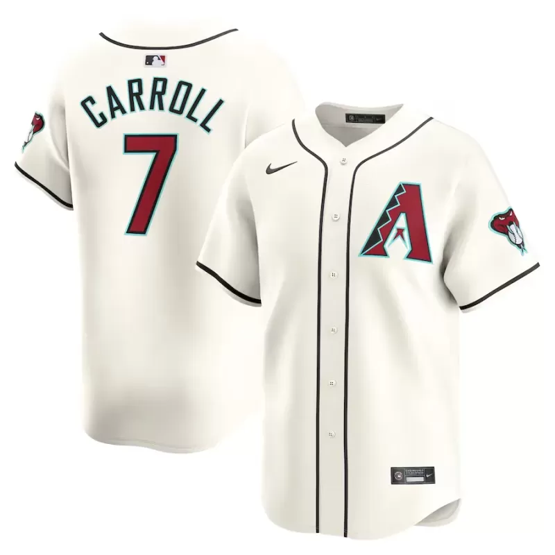 Men's Arizona Diamondbacks Corbin Carroll Nike White Home Limited Player Jersey Men's Arizona Diamondbacks Corbin Carroll Nike White Home Limited Player Jersey