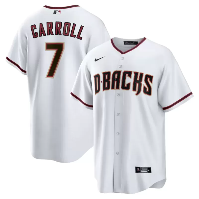 Men's Arizona Diamondbacks Corbin Carroll Nike White Home Replica Player Jersey Men's Arizona Diamondbacks Corbin Carroll Nike White Home Replica Player Jersey