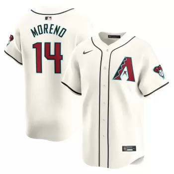 Men's Arizona Diamondbacks Gabriel Moreno Nike White Home Limited Player Jersey Men's Arizona Diamondbacks Gabriel Moreno Nike White Home Limited Player Jersey