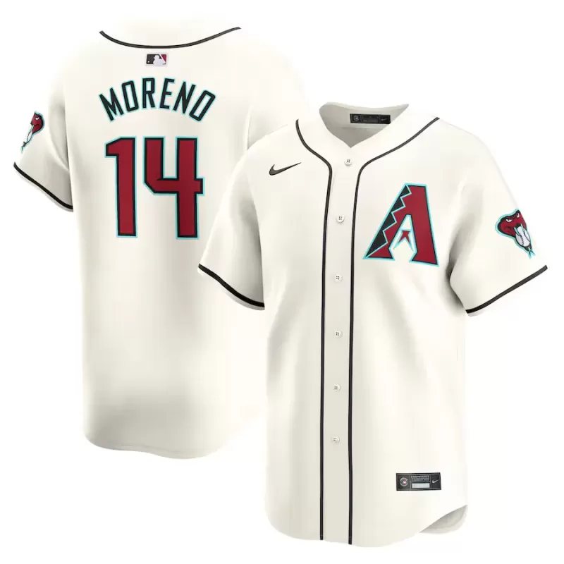 Men's Arizona Diamondbacks Gabriel Moreno Nike White Home Limited Player Jersey Men's Arizona Diamondbacks Gabriel Moreno Nike White Home Limited Player Jersey