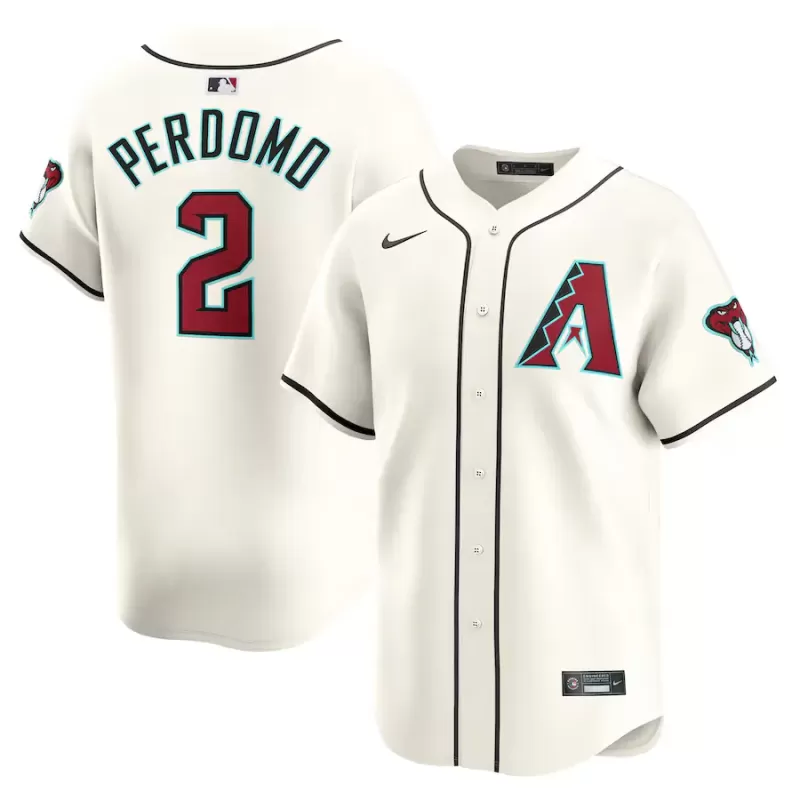 Men's Arizona Diamondbacks Geraldo Perdomo Nike White Home Limited Player Jersey Men's Arizona Diamondbacks Geraldo Perdomo Nike White Home Limited Player Jersey