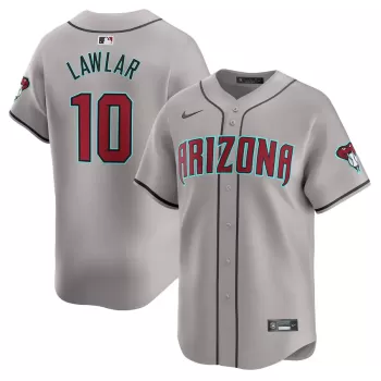 Men's Arizona Diamondbacks Jordan Lawlar Nike Gray Away Limited Player Jersey Men's Arizona Diamondbacks Jordan Lawlar Nike Gray Away Limited Player Jersey
