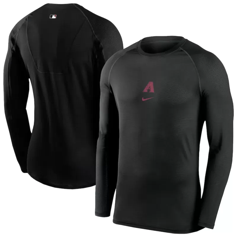 Men's Arizona Diamondbacks Nike Black Authentic Collection Raglan Long Sleeve T-Shirt Men's Arizona Diamondbacks Nike Black Authentic Collection Raglan Long Sleeve T-Shirt