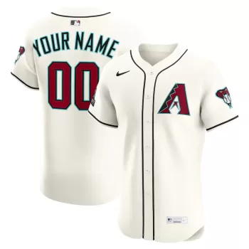 Men's Arizona Diamondbacks Nike Cream Home Elite Sponsor Patch Custom Jersey Men's Arizona Diamondbacks Nike Cream Home Elite Sponsor Patch Custom Jersey