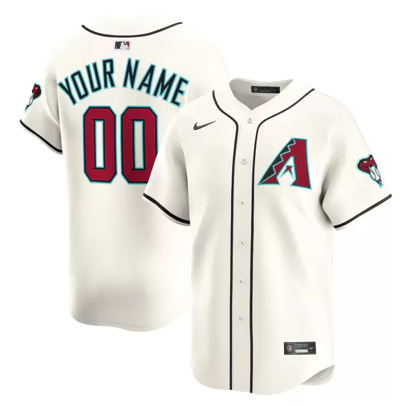 Men's Arizona Diamondbacks Nike Cream Home Limited Custom Jersey Men's Arizona Diamondbacks Nike Cream Home Limited Custom Jersey