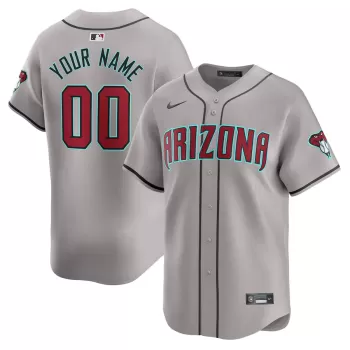 Men's Arizona Diamondbacks Nike Gray Away Limited Custom Jersey Men's Arizona Diamondbacks Nike Gray Away Limited Custom Jersey