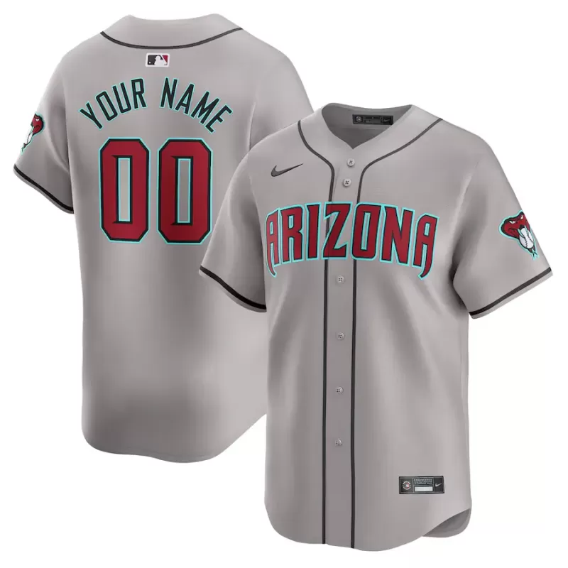 Men's Arizona Diamondbacks Nike Gray Away Limited Custom Jersey