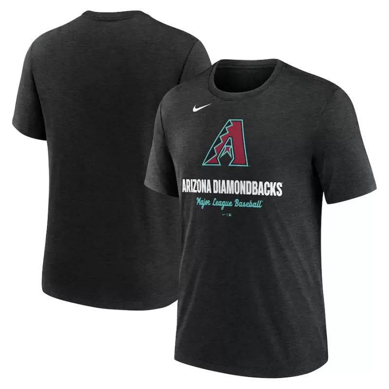 Men's Arizona Diamondbacks Nike Heather Black Logo Tri-Blend T-Shirt Men's Arizona Diamondbacks Nike Heather Black Logo Tri-Blend T-Shirt