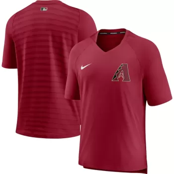 Men's Arizona Diamondbacks Nike Red Authentic Collection Pregame Performance V-Neck T-Shirt