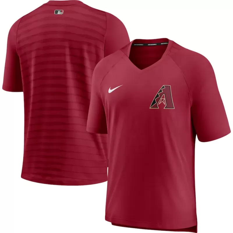 Men's Arizona Diamondbacks Nike Red Authentic Collection Pregame Performance V-Neck T-Shirt Men's Arizona Diamondbacks Nike Red Authentic Collection Pregame Performance V-Neck T-Shirt