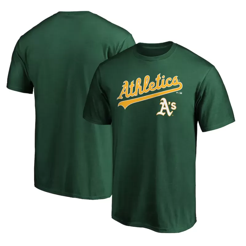 Men's Athletics Green Team Lock Up Wordmark T-Shirt Men's Athletics Green Team Lock Up Wordmark T-Shirt
