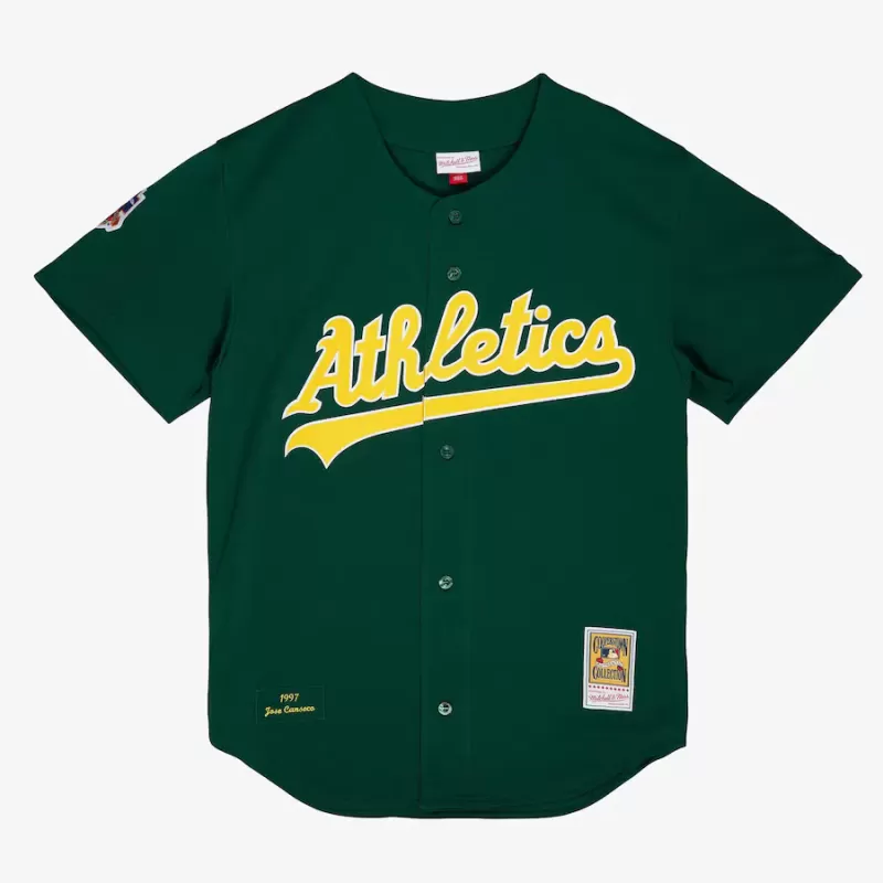 Men's Athletics Jose Canseco Green Cooperstown Collection 1997 Authentic Player Jersey Men's Athletics Jose Canseco Green Cooperstown Collection 1997 Authentic Player Jersey