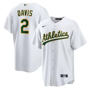 Men's Athletics Khris Davis Nike White Home Replica Player Name Jersey Men's Athletics Khris Davis Nike White Home Replica Player Name Jersey