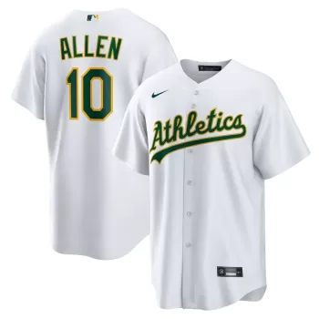 Men's Athletics Nick Allen Nike White Home Replica Jersey Men's Athletics Nick Allen Nike White Home Replica Jersey