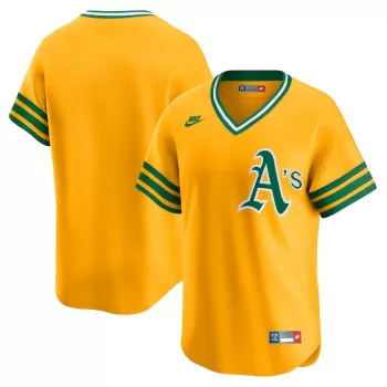 Men's Athletics Nike Gold Cooperstown Collection Limited Jersey Men's Athletics Nike Gold Cooperstown Collection Limited Jersey