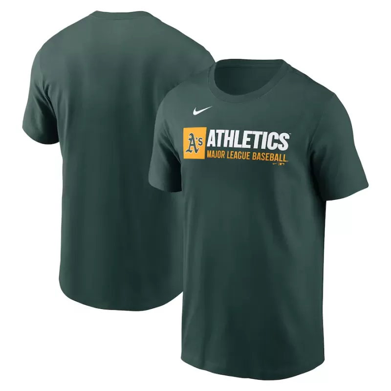 Men's Athletics Nike Green Team Block T-Shirt Men's Athletics Nike Green Team Block T-Shirt