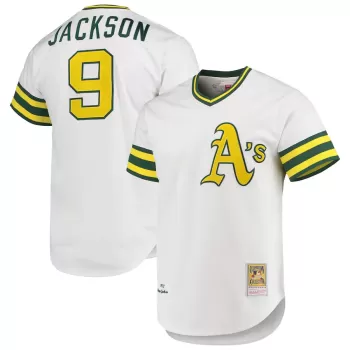 Men's Athletics Reggie Jackson Mitchell & Ness White 1972 Cooperstown Collection Authentic Jersey
