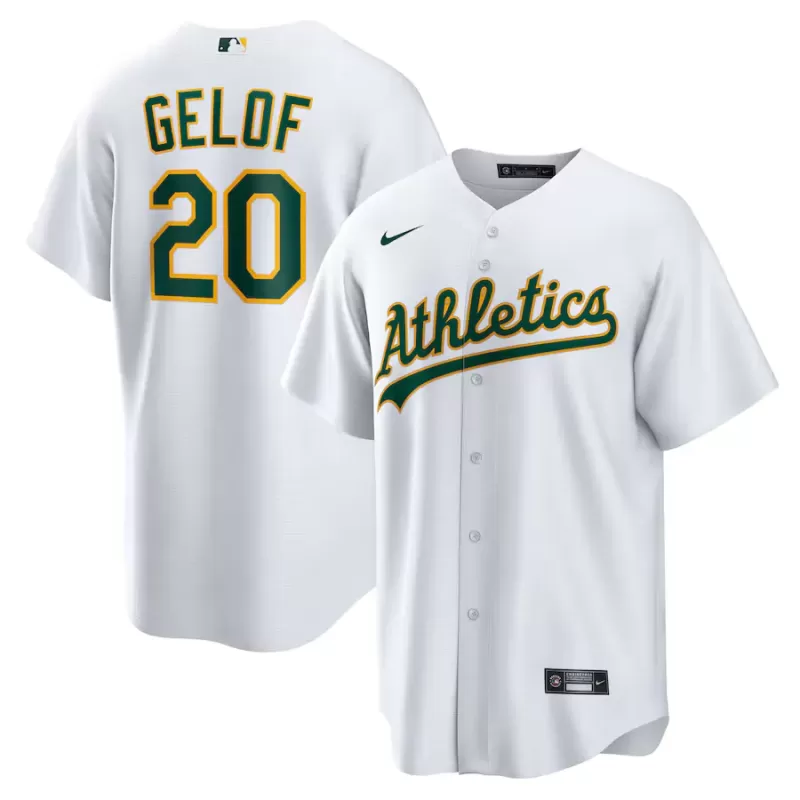 Men's Athletics Zack Gelof Nike White Home Replica Jersey Men's Athletics Zack Gelof Nike White Home Replica Jersey