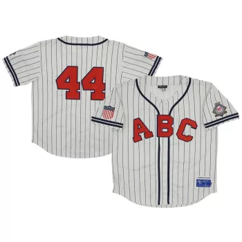 Men's Atlanta Black Crackers #44 Rings & Crwns Cream Mesh Button-Down Replica Jersey Men's Atlanta Black Crackers #44 Rings & Crwns Cream Mesh Button-Down Replica Jersey