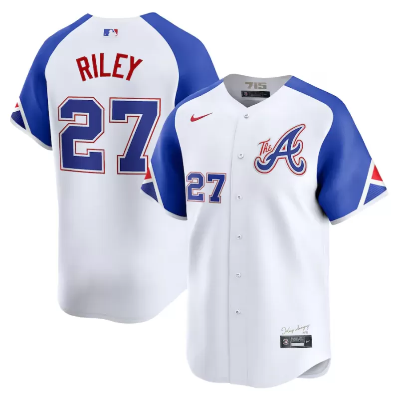 Men's Atlanta Braves Austin Riley Nike White City Connect Limited Player Jersey