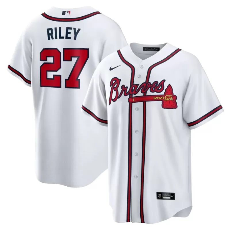 Men's Atlanta Braves Austin Riley Nike White Home Replica Player Jersey Men's Atlanta Braves Austin Riley Nike White Home Replica Player Jersey