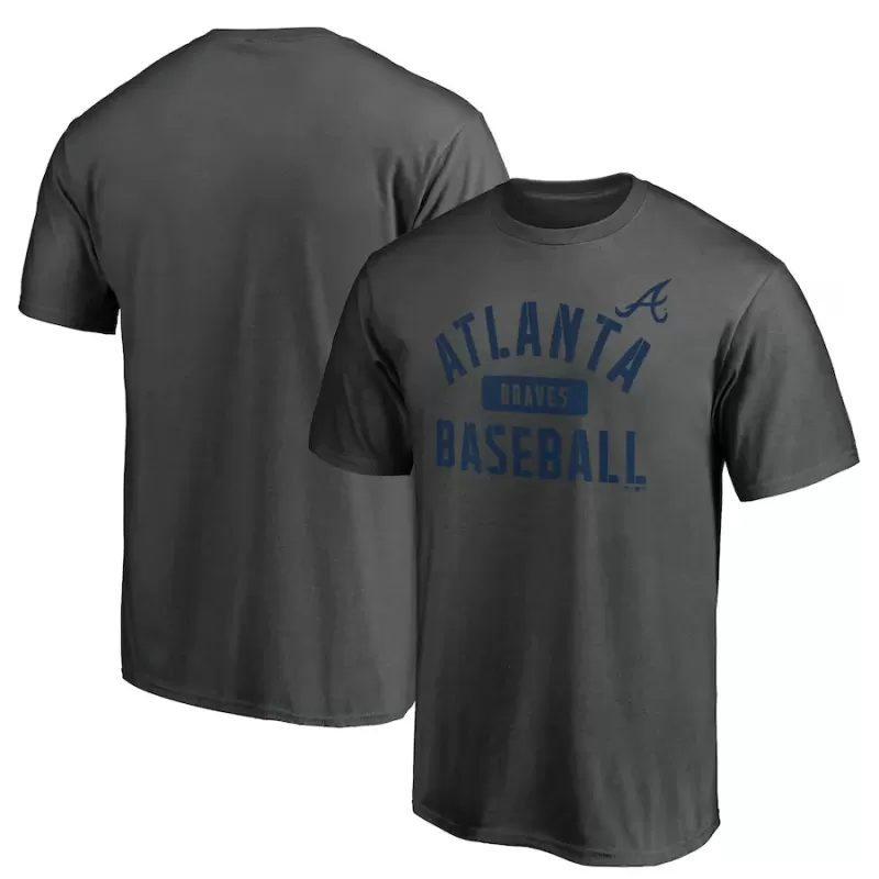Men's Atlanta Braves Charcoal Team Primary Pill T-Shirt Men's Atlanta Braves Charcoal Team Primary Pill T-Shirt