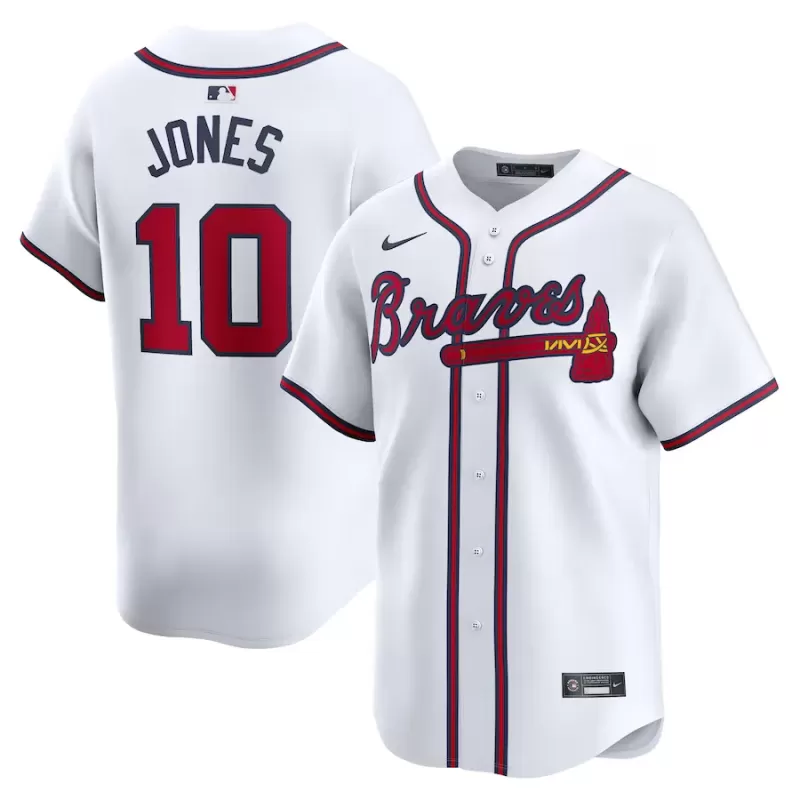 Men's Atlanta Braves Chipper Jones Nike White Home Limited Player Jersey Men's Atlanta Braves Chipper Jones Nike White Home Limited Player Jersey