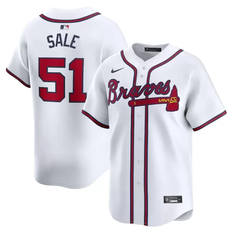 Men's Atlanta Braves Chris Sale Nike White Home Limited Player Jersey Men's Atlanta Braves Chris Sale Nike White Home Limited Player Jersey