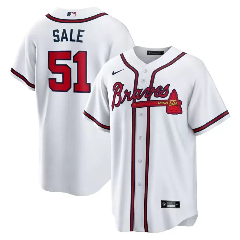 Men's Atlanta Braves Chris Sale Nike White Home Replica Jersey Men's Atlanta Braves Chris Sale Nike White Home Replica Jersey