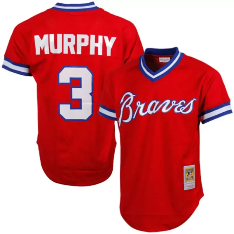 Men's Atlanta Braves Dale Murphy Mitchell & Ness Red 1980 Authentic Cooperstown Collection Mesh Batting Practice Jersey Men's Atlanta Braves Dale Murphy Mitchell & Ness Red 1980 Authentic Cooperstown Collection Mesh Batting Practice Jersey
