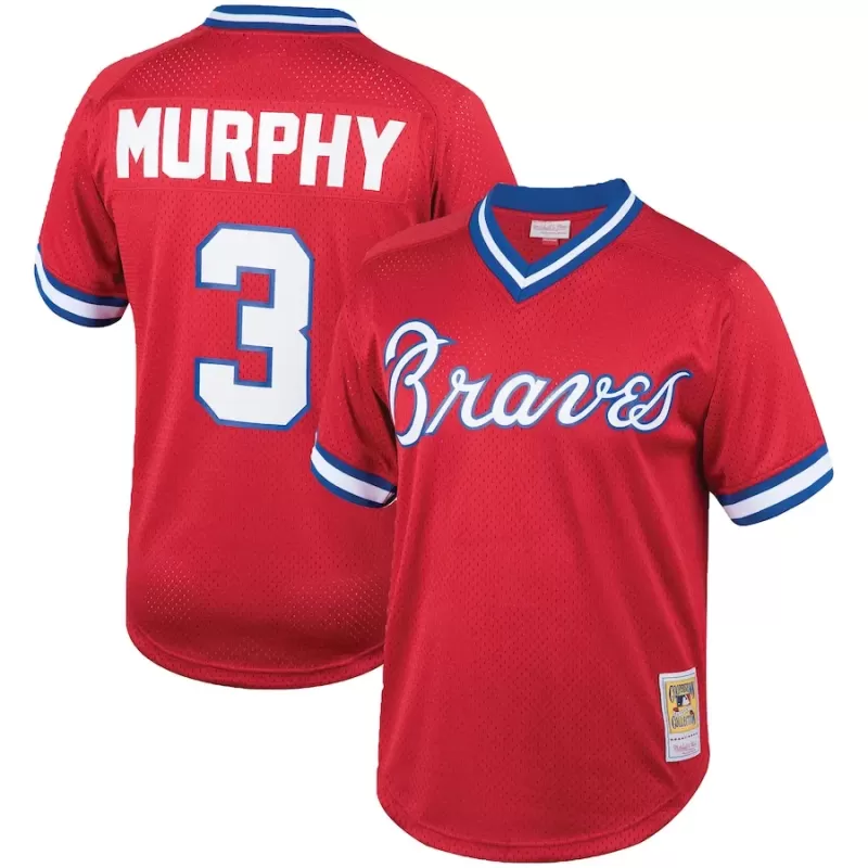 Men's Atlanta Braves Dale Murphy Mitchell & Ness Red Cooperstown Collection Big & Tall Mesh Batting Practice Jersey Men's Atlanta Braves Dale Murphy Mitchell & Ness Red Cooperstown Collection Big & Tall Mesh Batting Practice Jersey