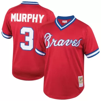 Men's Atlanta Braves Dale Murphy Mitchell & Ness Red Cooperstown Collection Mesh Batting Practice  Jersey