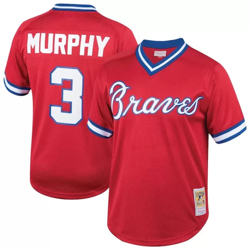 Men's Atlanta Braves Dale Murphy Mitchell & Ness Red Cooperstown Collection Mesh Batting Practice Jersey Men's Atlanta Braves Dale Murphy Mitchell & Ness Red Cooperstown Collection Mesh Batting Practice Jersey