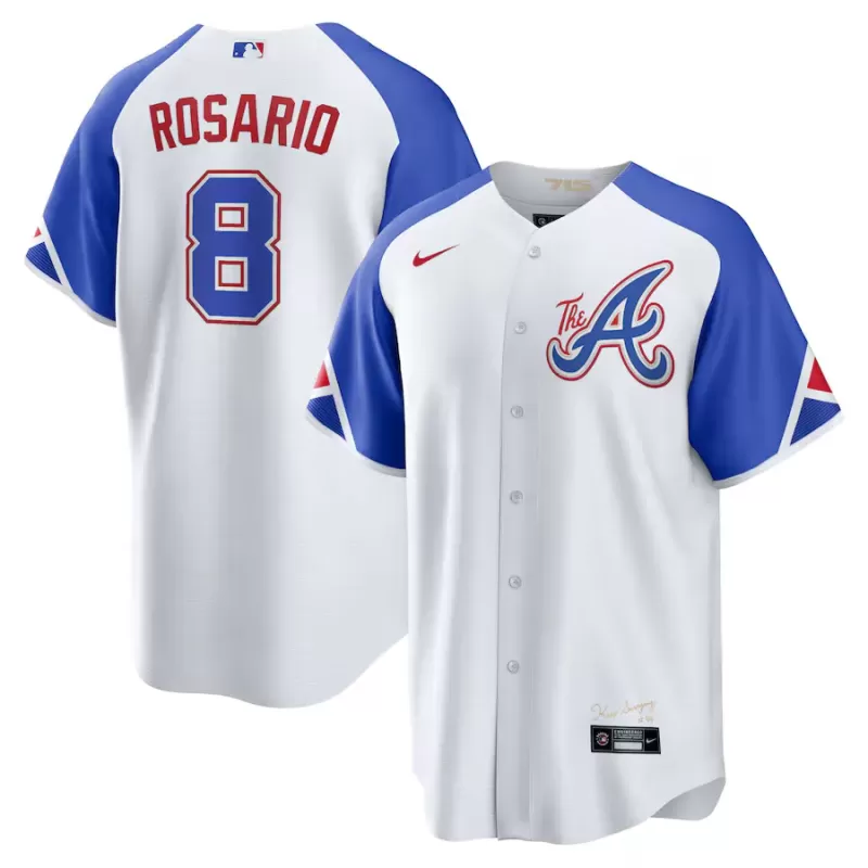 Men's Atlanta Braves Eddie Rosario Nike White City Connect Replica Player Jersey