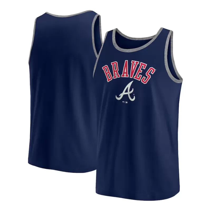 Men's Atlanta Braves Fanatics Navy Bet Tank Top Men's Atlanta Braves Fanatics Navy Bet Tank Top